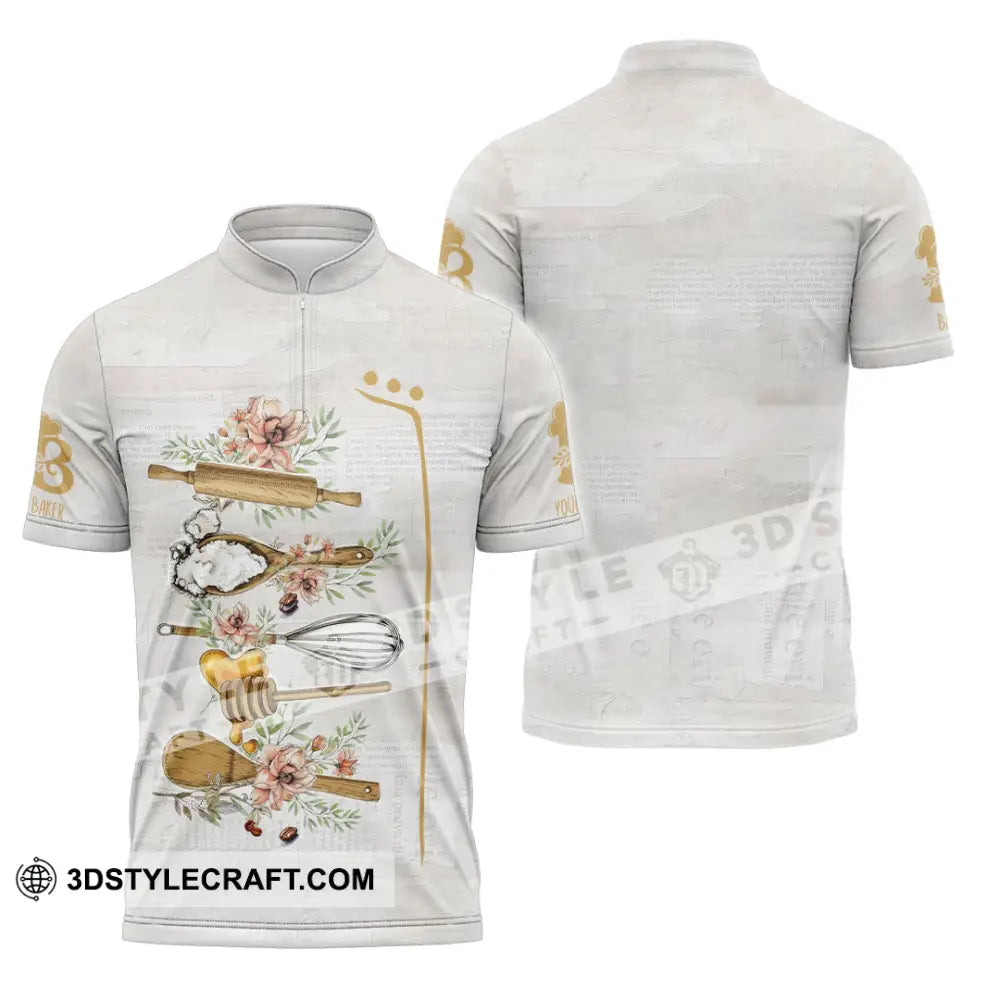Unisex Shirt - Custom Baking Shirt Zipper Polo Shirt / S T-shirt