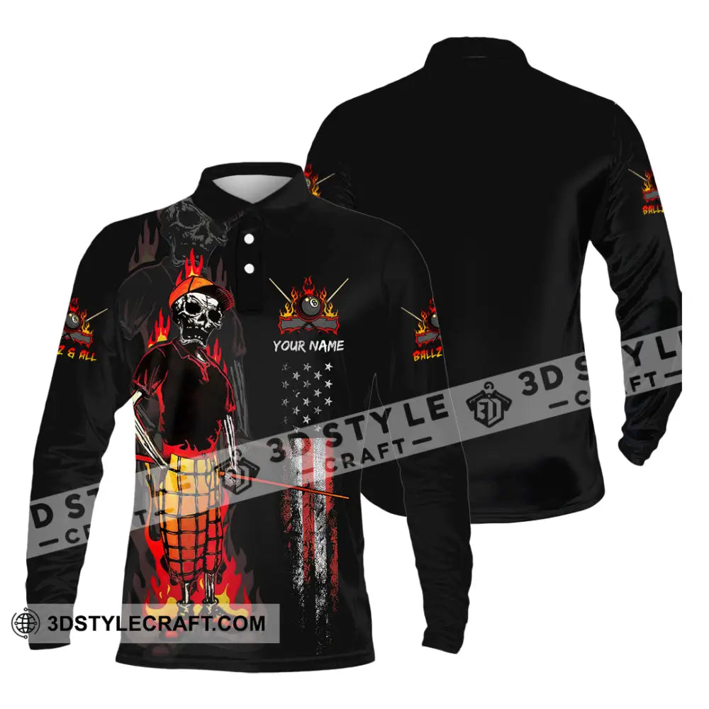 Unisex Shirt - Custom Ballz & All 3D Shirt Long Sleeve Polo / S T-shirt