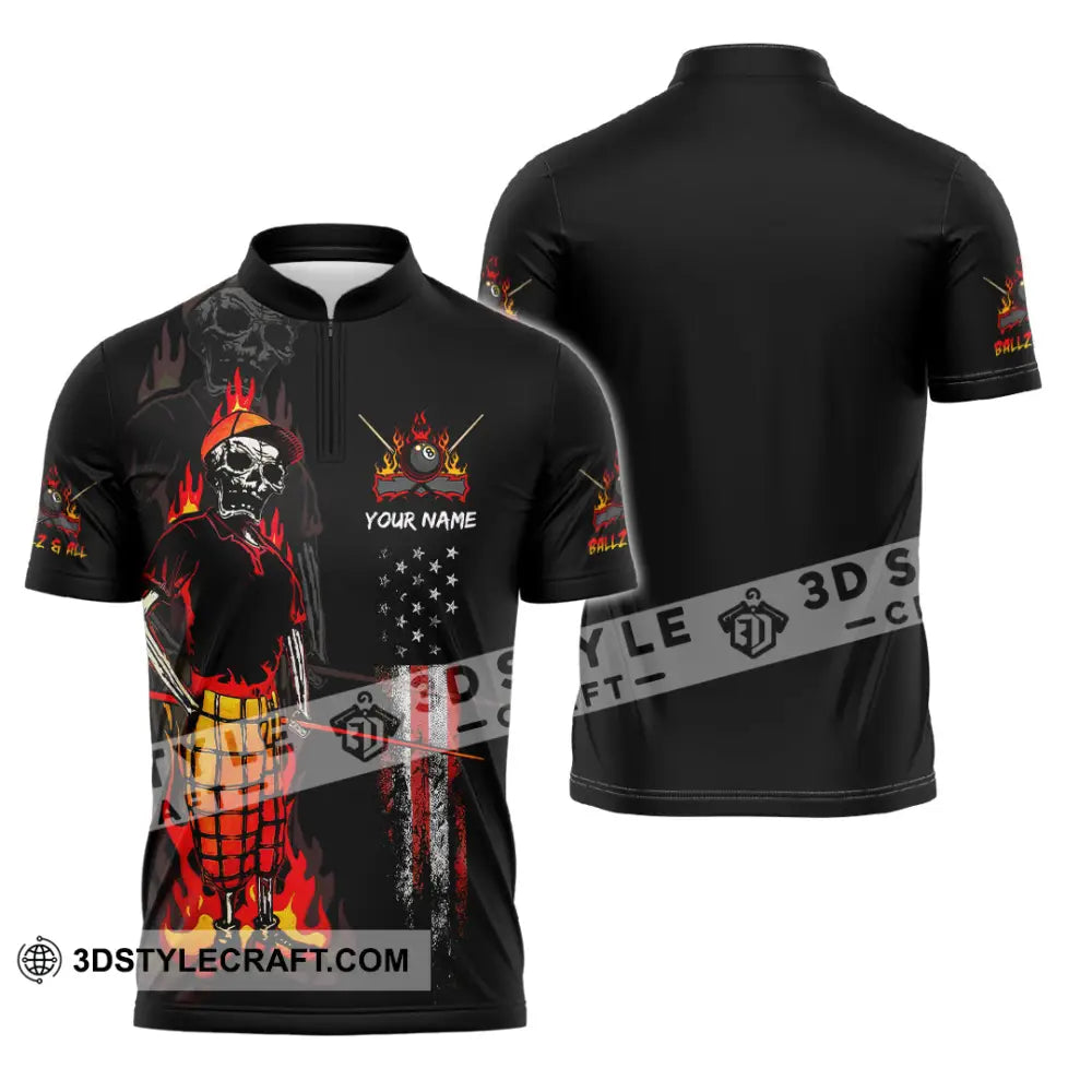 Unisex Shirt - Custom Ballz & All 3D Shirt Zipper Polo Shirt / S T-shirt