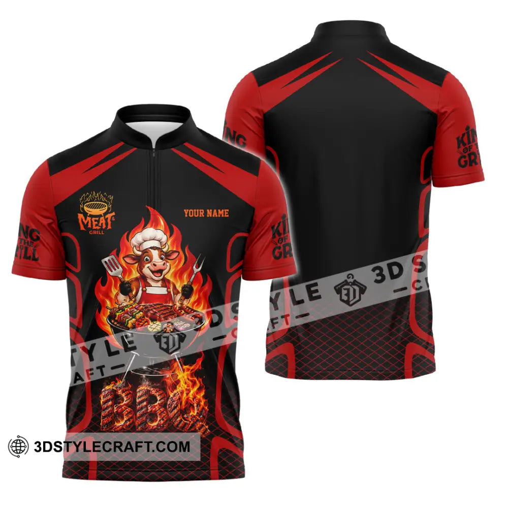 Unisex Shirt - Custom Barbecue Shirt - Zipper Polo Shirt / S - T-shirt