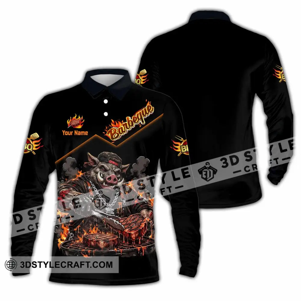 Unisex Shirt - Custom Barbeque Shirt - Long Sleeve Polo / S - T-shirt