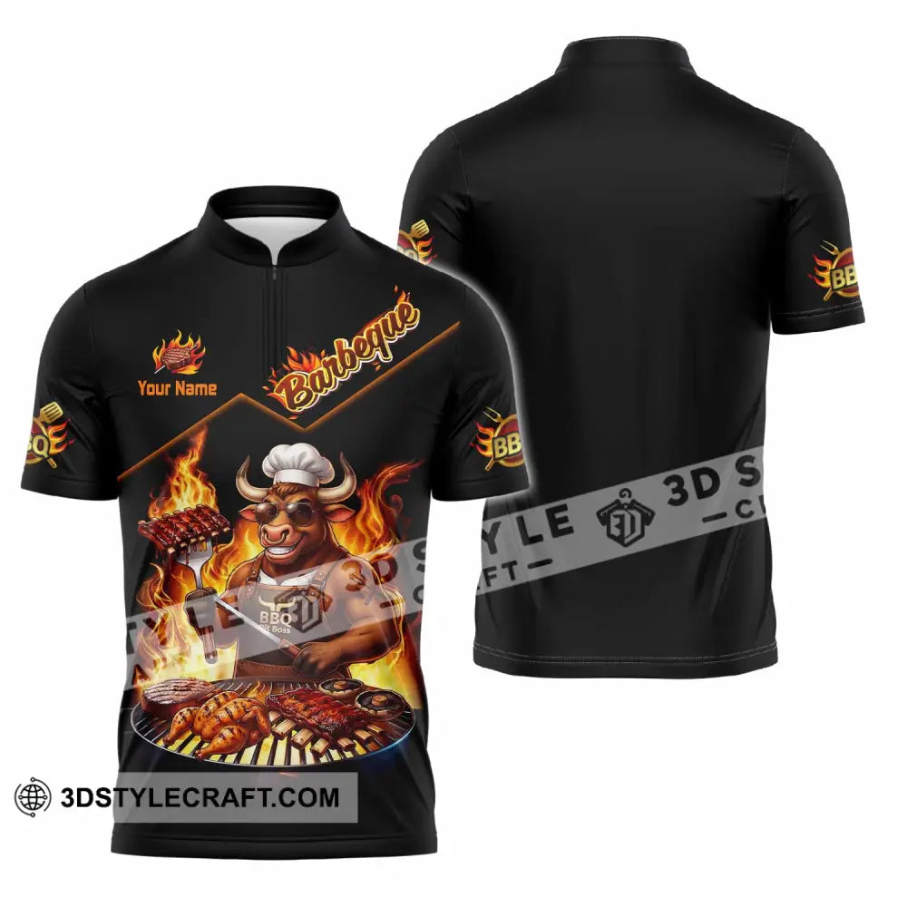 Unisex Shirt - Custom Barbeque Shirt - Zipper Polo Shirt / S - T-shirt