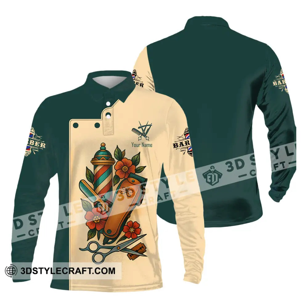 Unisex Shirt Custom Barber Shirt Long Sleeve Polo / S T shirt