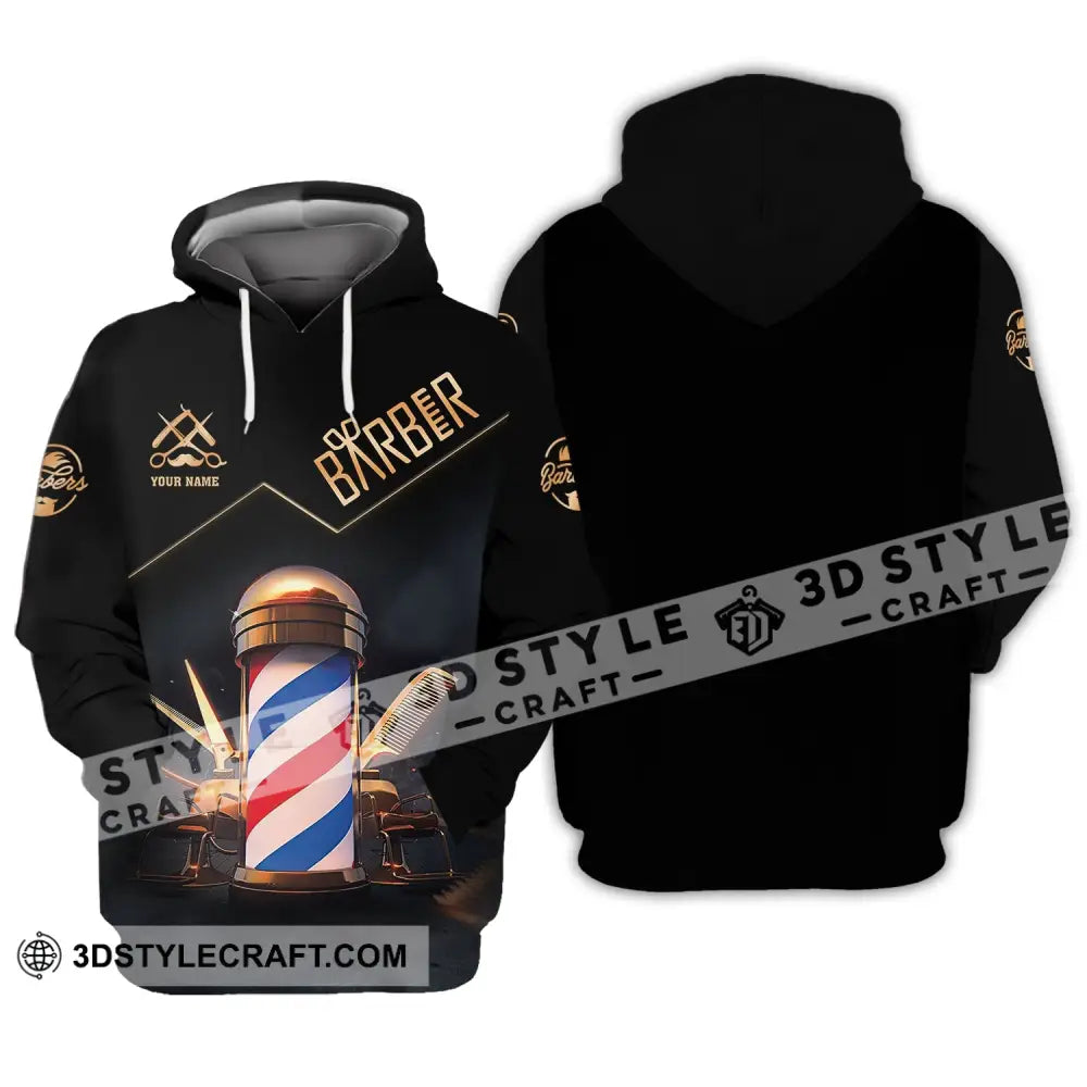 Unisex Shirt Custom Barber Personalized Name For Hairstylists Hoodie / S T-Shirt