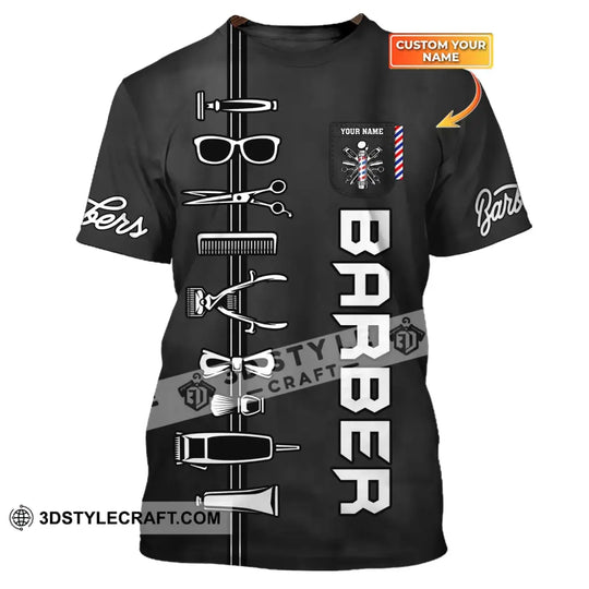Unisex Shirt, Custom Barber Shirt, Personalized Name Shirt For Hairstylists style option 1