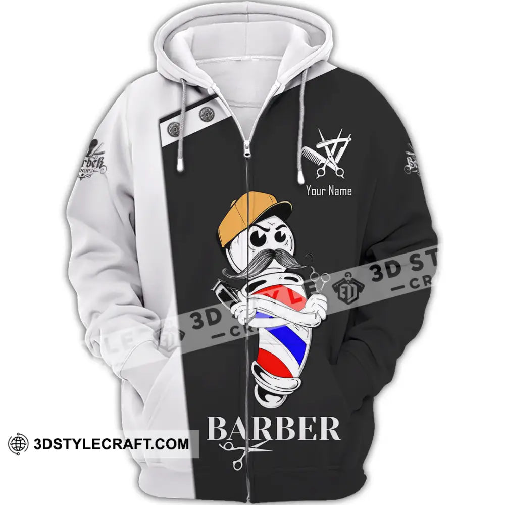 Unisex Shirt Custom Barber Shirt Zipper Hoodie / S T shirt