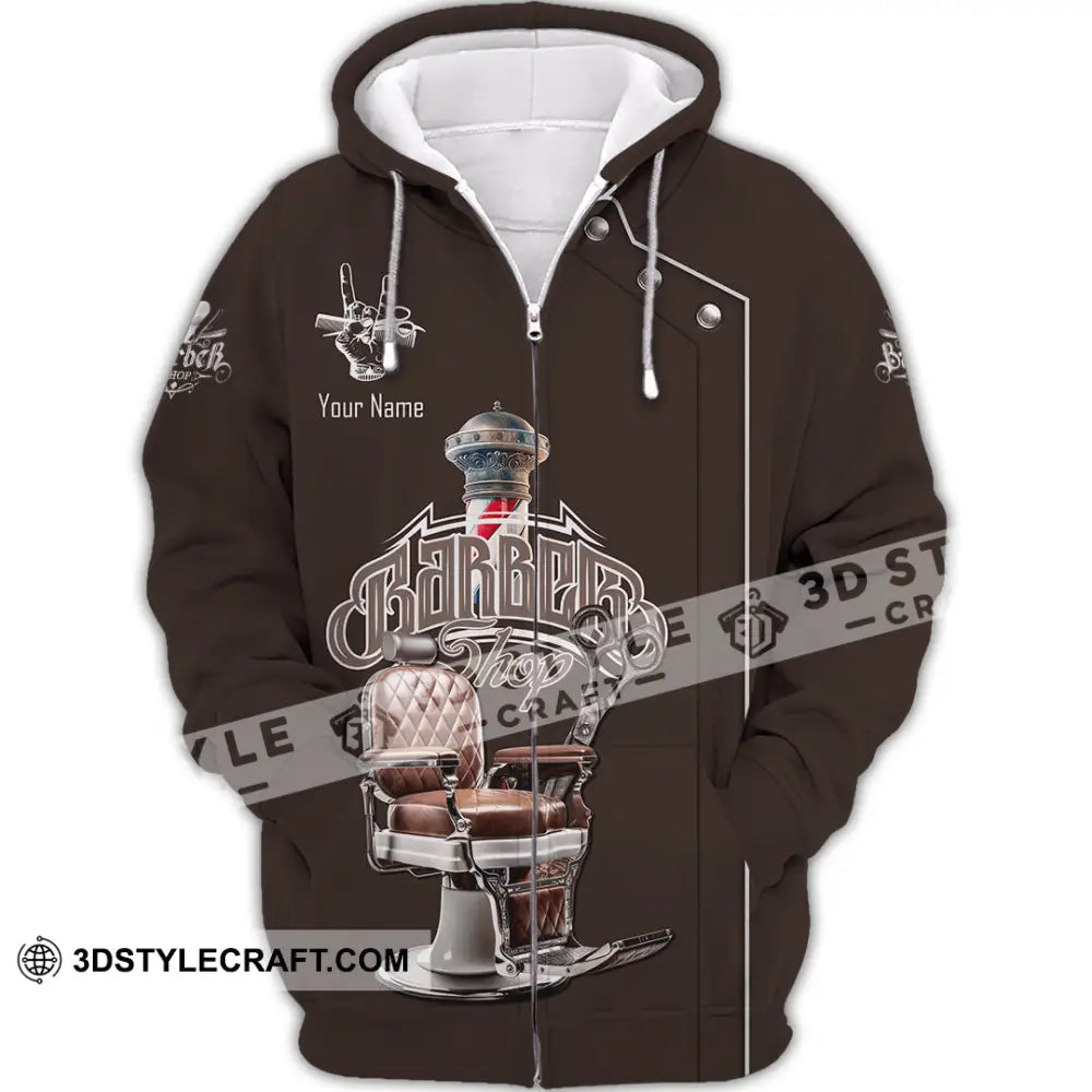 Unisex Shirt Custom Barber Shirt Zipper Hoodie / S T shirt