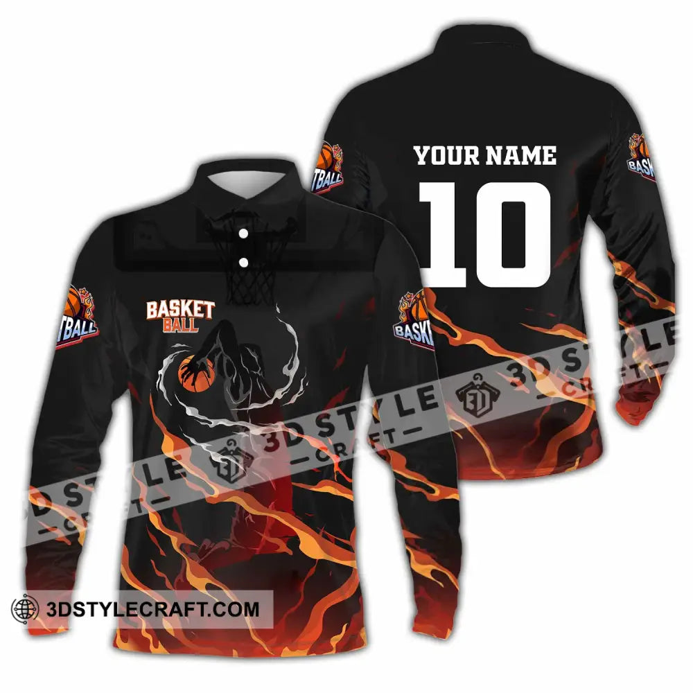 Unisex Shirt - Custom Basketball 3D Shirt Long Sleeve Polo / S T-shirt