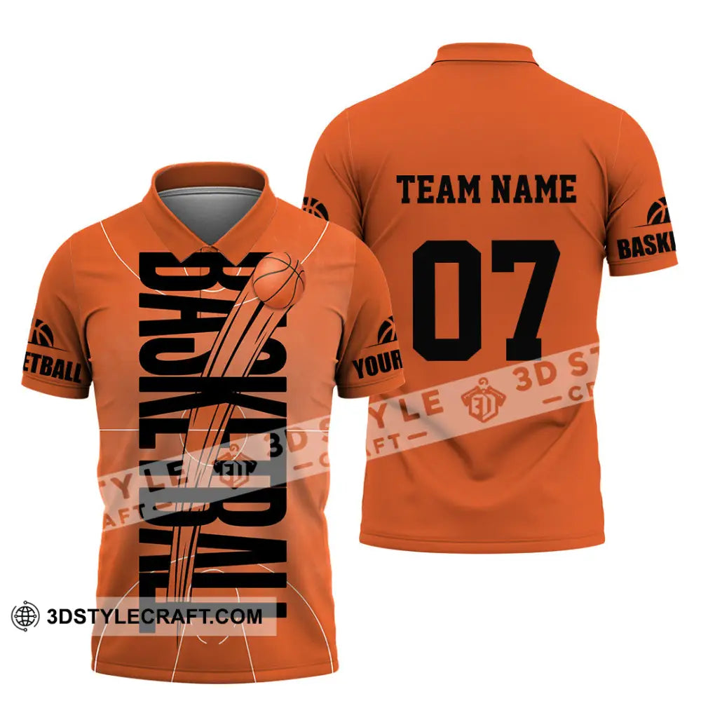 Unisex Shirt - Custom Basketball Orange Shirt Polo Shirt / S T-shirt