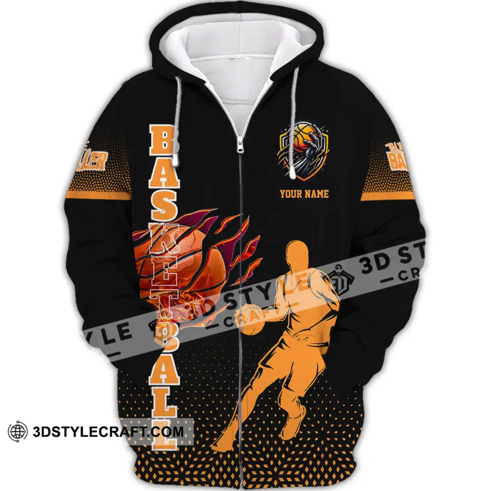 Unisex Shirt Custom Basketball Sport Shirt Zipper Hoodie / S T shirt