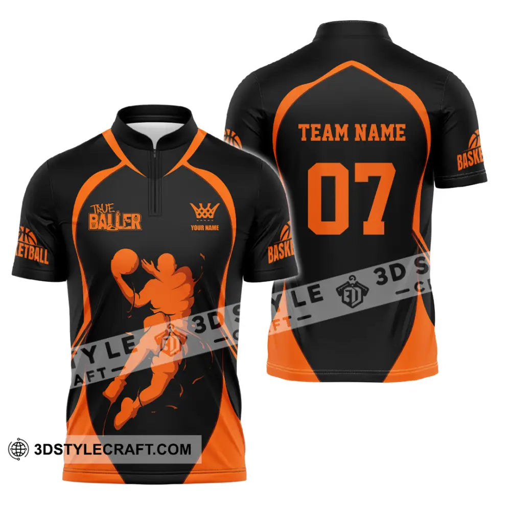 Unisex Shirt - Custom Basketball The Baller Shirt Zipper Polo Shirt / S T-shirt