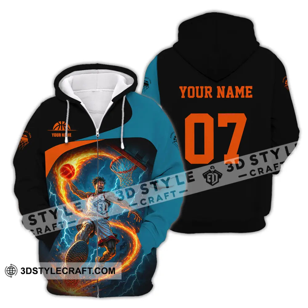 Unisex Shirt - Custom Basketball Shirt Zipper Hoodie / S T-shirt