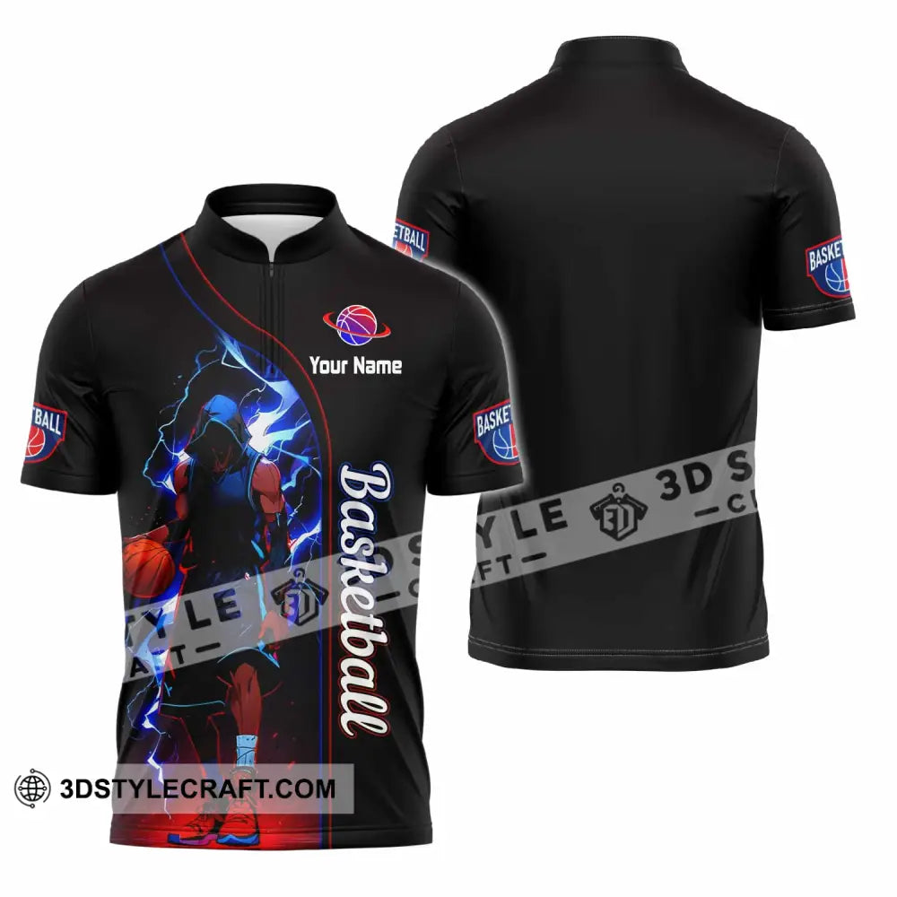 Unisex Shirt - Custom Basketball Shirt - Zipper Polo Shirt / S - T-shirt