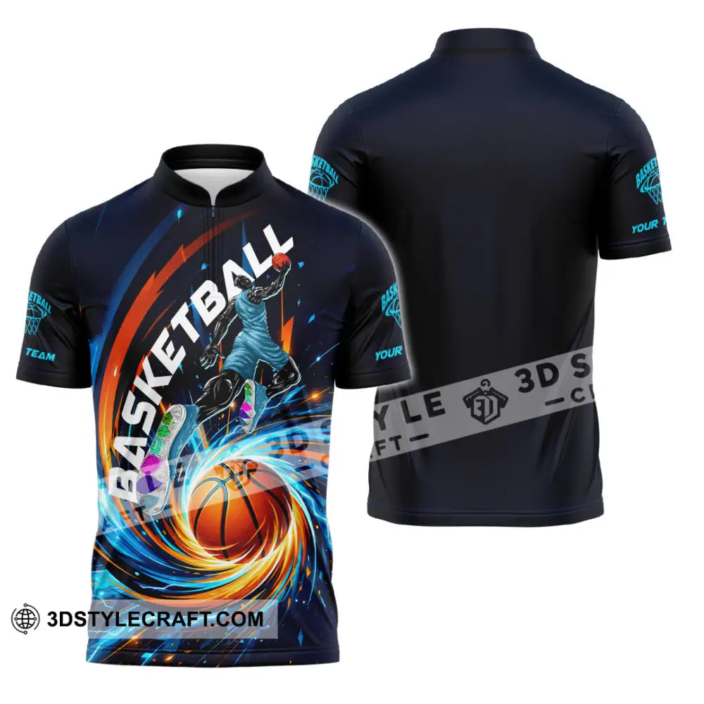 Unisex Shirt - Custom Basketball Shirt - Zipper Polo Shirt / S - T-shirt