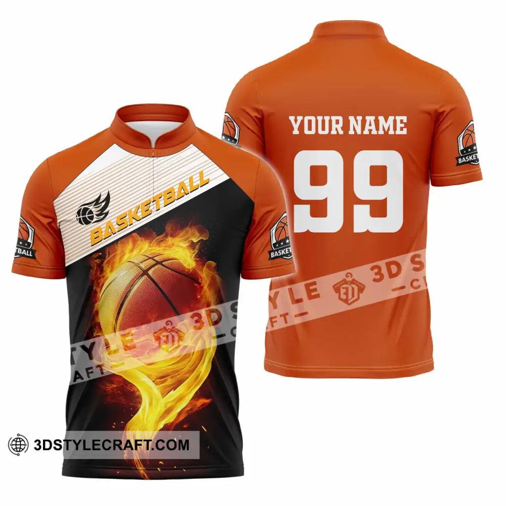 Unisex Shirt - Custom Basketball Shirt Zipper Polo Shirt / S T-shirt