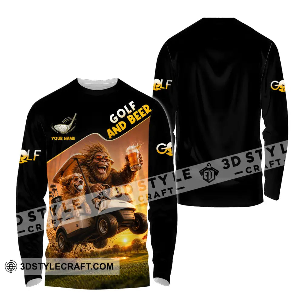 Unisex Shirt - Custom Beer And Golf Shirt - Long Sleeve Shirt / S - T-shirt