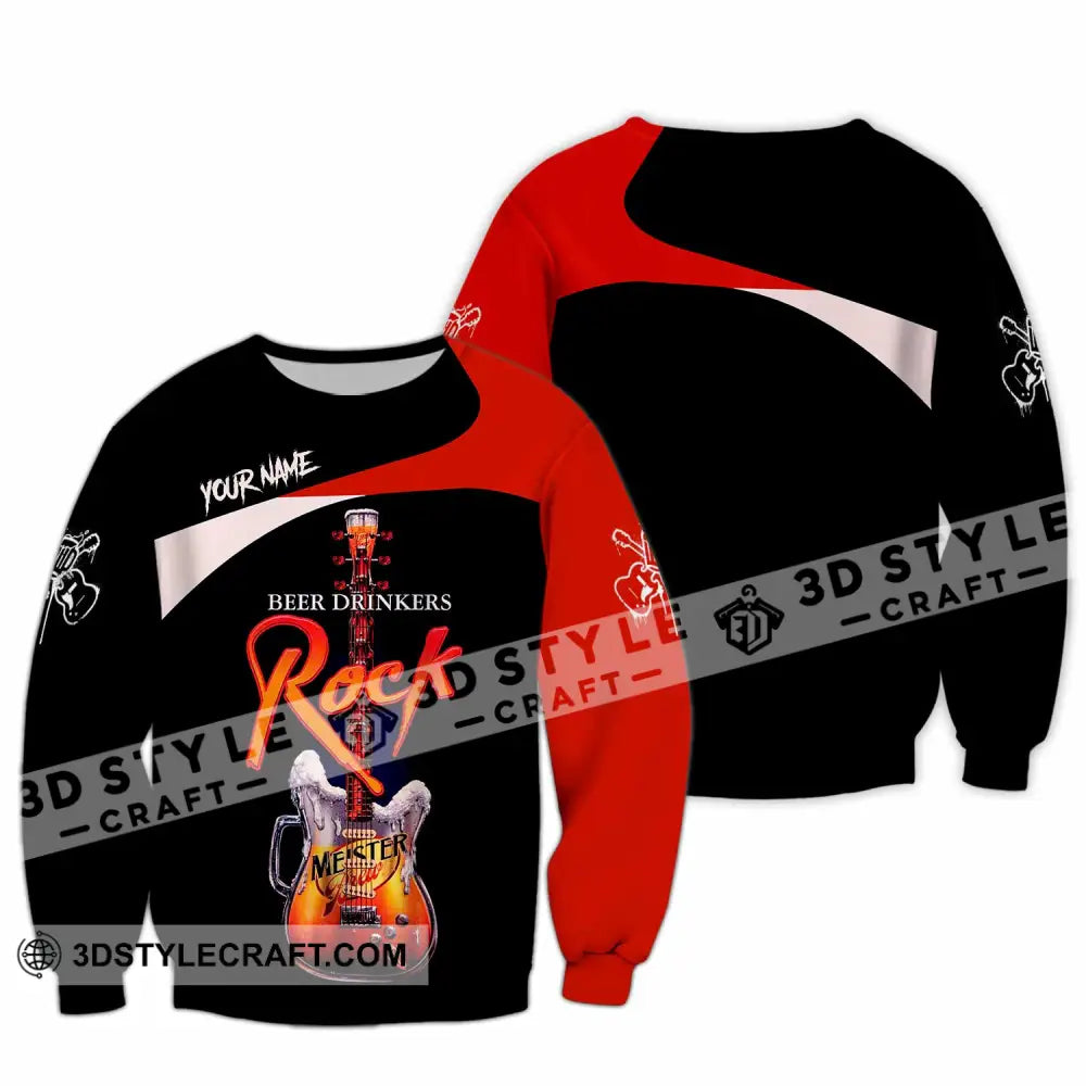 Unisex Shirt - Custom Beer Drinkers And Rock 3D Shirt Long Sleeve / S T-shirt