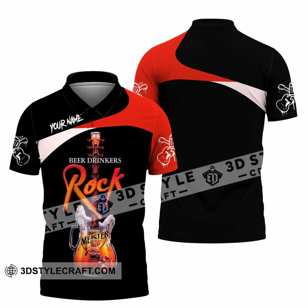 Unisex Shirt - Custom Beer Drinkers And Rock 3D Shirt Polo Shirt / S T-shirt