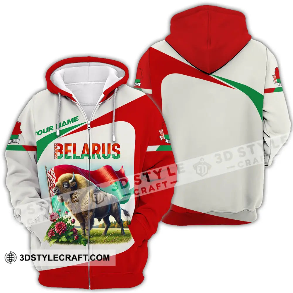 Unisex Shirt Custom Belarus Shirt Zipper Hoodie / S T shirt
