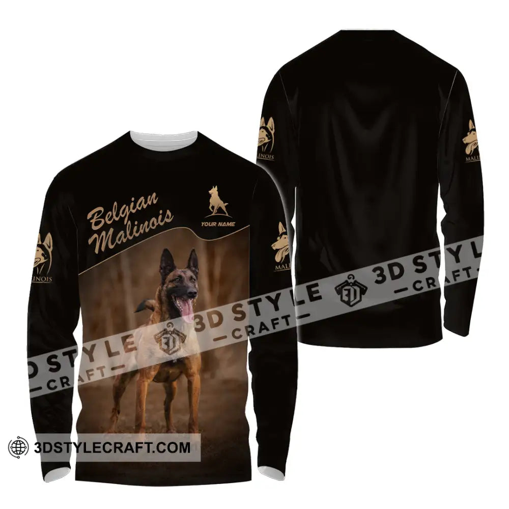 Unisex Shirt - Custom Belgian Malinois Pet Lover Shirt Long Sleeve Shirt / S T-shirt