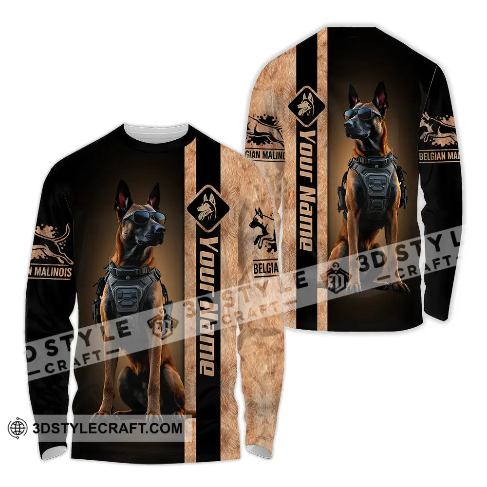 Unisex Shirt - Custom Belgian Malinois Pet Lover Shirt Long Sleeve Shirt / S T-shirt
