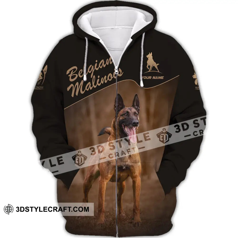 Unisex Shirt - Custom Belgian Malinois Pet Lover Shirt Zipper Hoodie / S T-shirt