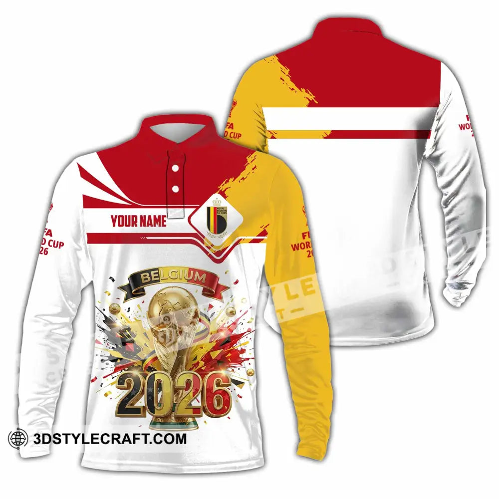 Unisex Shirt - Custom Belgium World Cup 2026 3D Shirt - Long Sleeve Polo / S - T-shirt