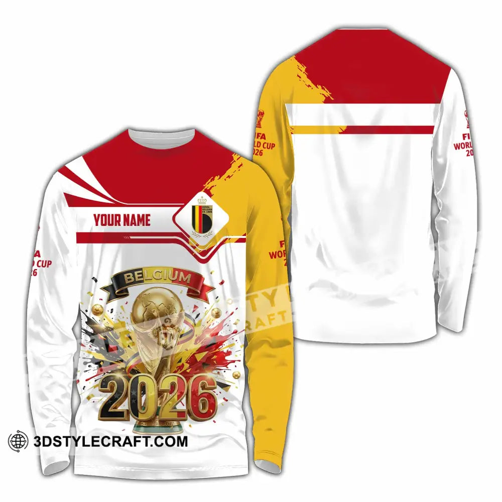Unisex Shirt - Custom Belgium World Cup 2026 3D Shirt - Long Sleeve Shirt / S - T-shirt