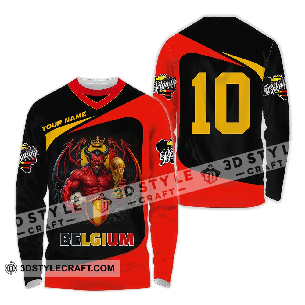 Unisex Shirt - Custom Belgium 3D Shirt Long Sleeve Shirt / S T-shirt