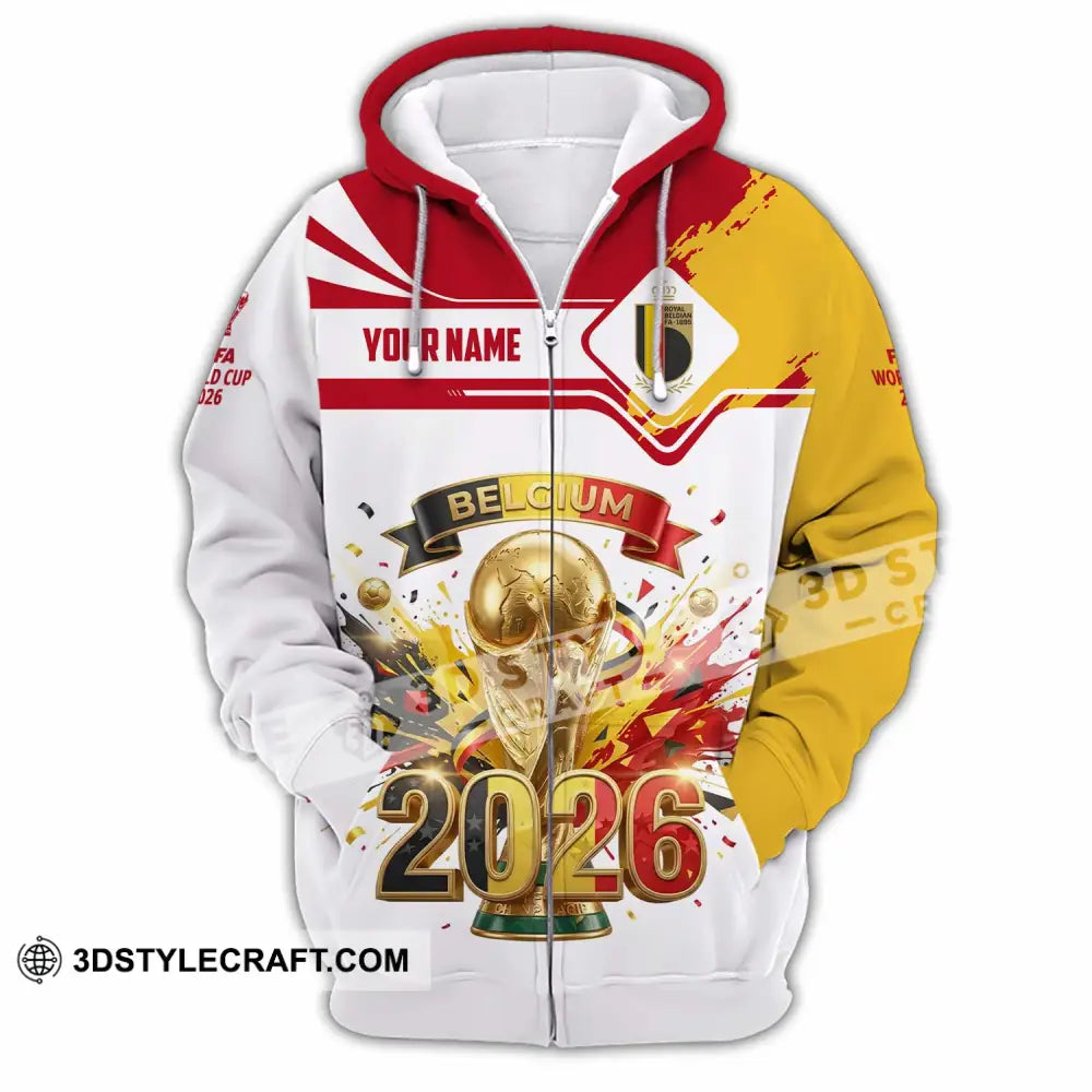 Unisex Shirt - Custom Belgium World Cup 2026 3D Shirt - Zipper Hoodie / S - T-shirt