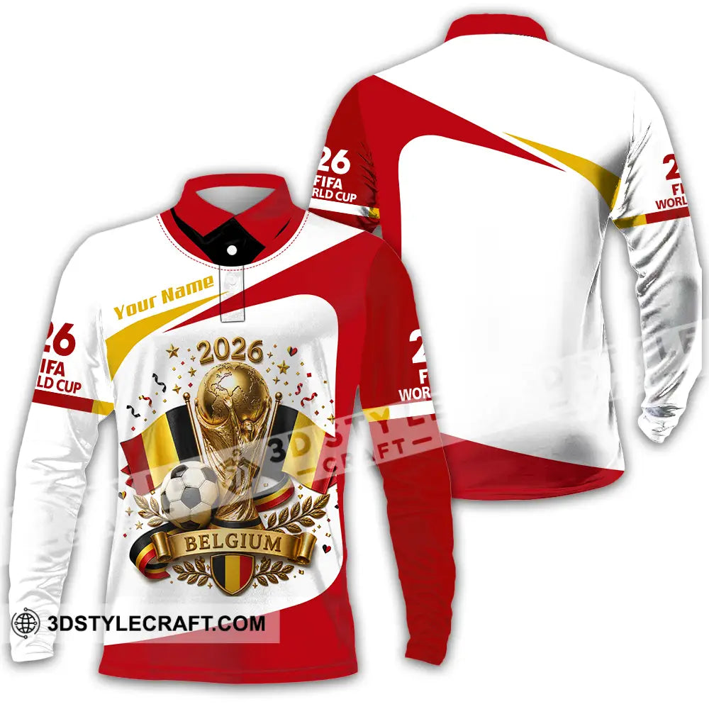 Unisex Shirt - Custom Belgium World Cup 2026 Shirt - Long Sleeve Polo / S - T-shirt