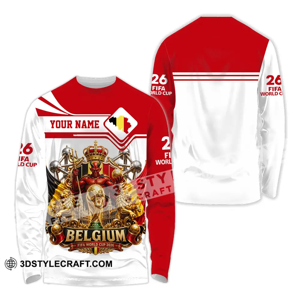 Unisex Shirt - Custom Belgium World Cup 2026 Shirt - Long Sleeve Shirt / S - T-shirt