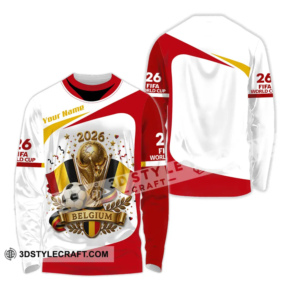 Unisex Shirt - Custom Belgium World Cup 2026 Shirt - Long Sleeve Shirt / S - T-shirt