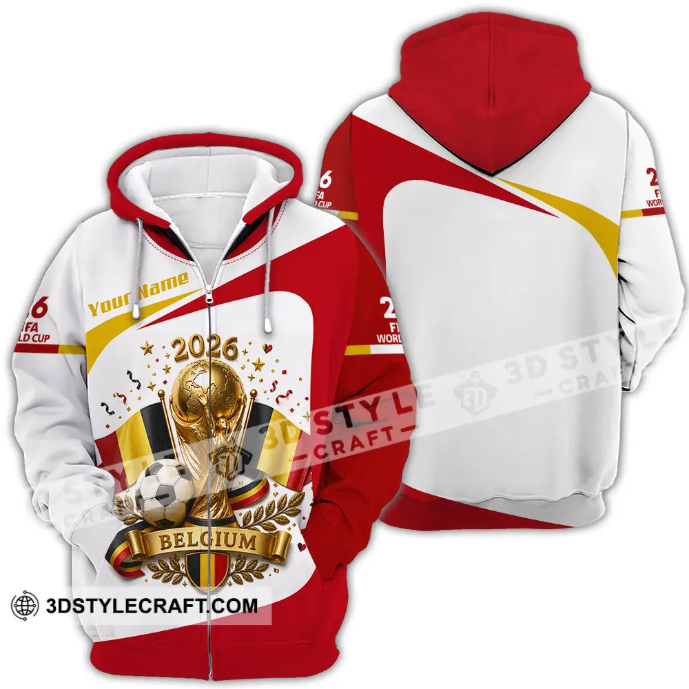 Unisex Shirt - Custom Belgium World Cup 2026 Shirt - Zipper Hoodie / S - T-shirt