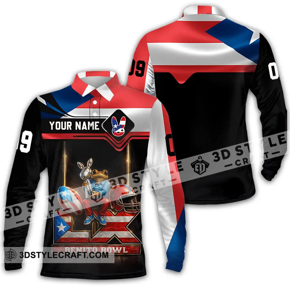 Unisex Shirt - Custom Benito Bowl 3D Shirt Long Sleeve Polo / S T-shirt