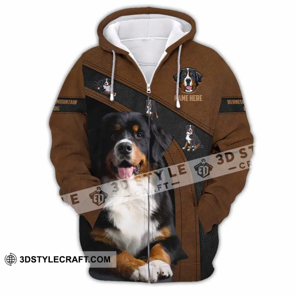 Unisex Shirt - Custom Bernese Mountain Dog Shirt Zipper Hoodie / S T-shirt