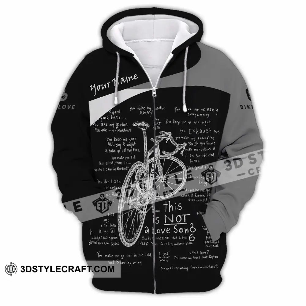 Unisex Shirt - Custom Bike Love 3D Shirt - Zipper Hoodie / S - T-shirt