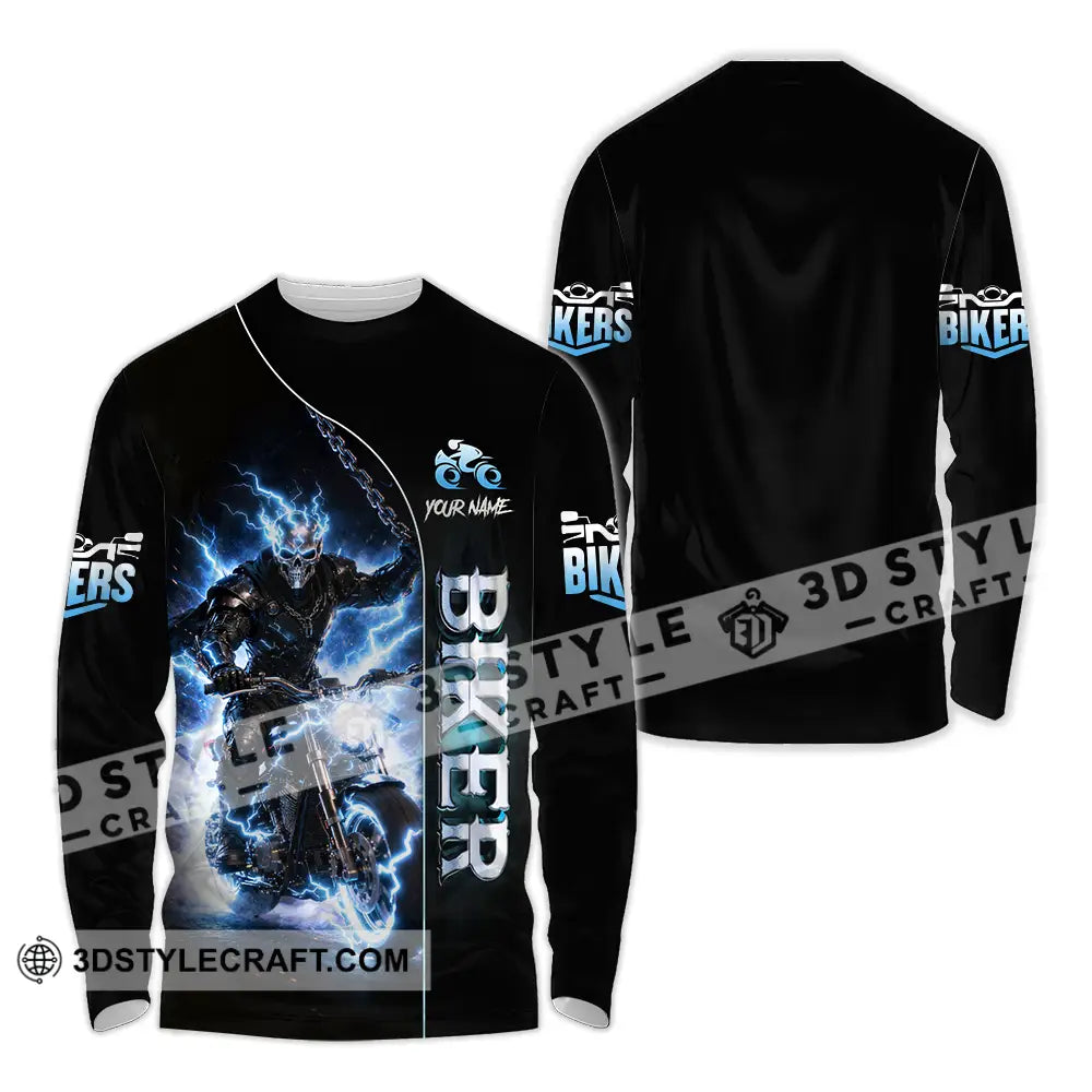 Unisex Shirt - Custom Biker 3D Shirt Long Sleeve Shirt / S T-shirt