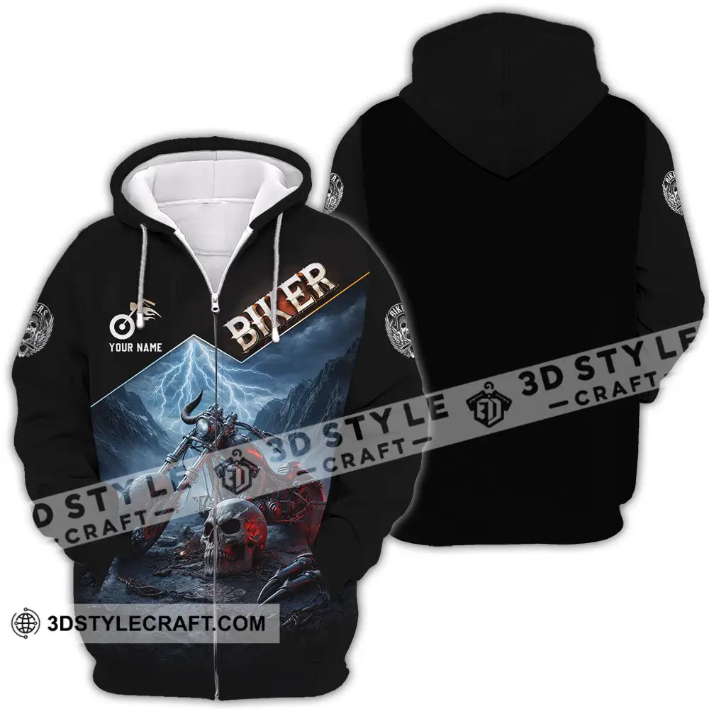 Unisex Shirt - Custom Biker 3D Shirt Zipper Hoodie / S T-shirt