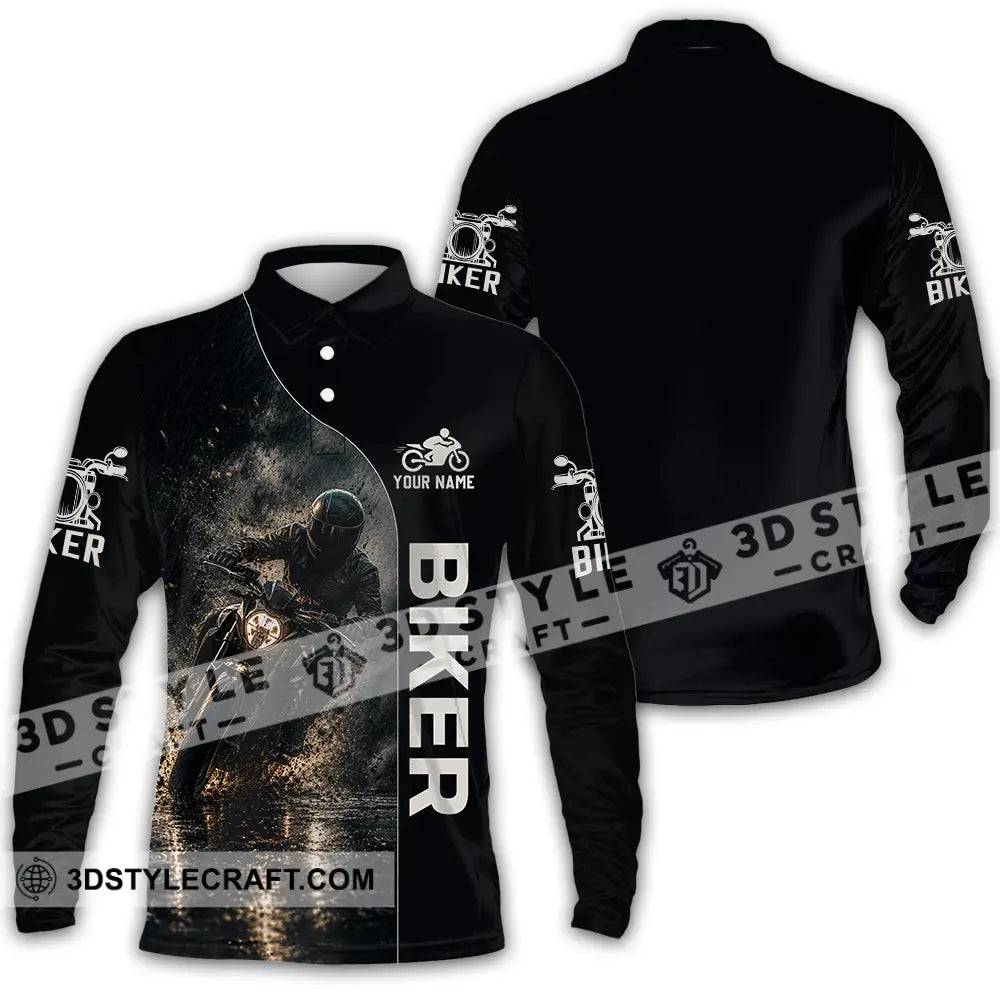 Unisex Shirt - Custom Biker Shirt - Long Sleeve Polo / S - T-shirt