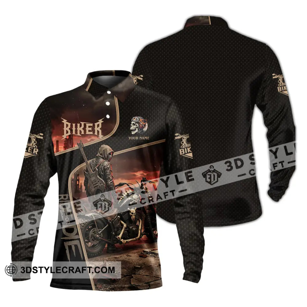 Unisex Shirt - Custom Biker Shirt - Long Sleeve Polo / S - T-shirt