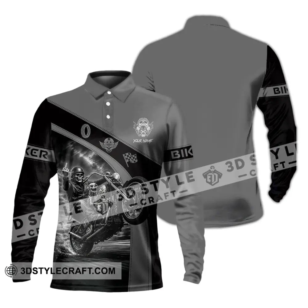Unisex Shirt - Custom Biker Shirt - Long Sleeve Polo / S - T-shirt