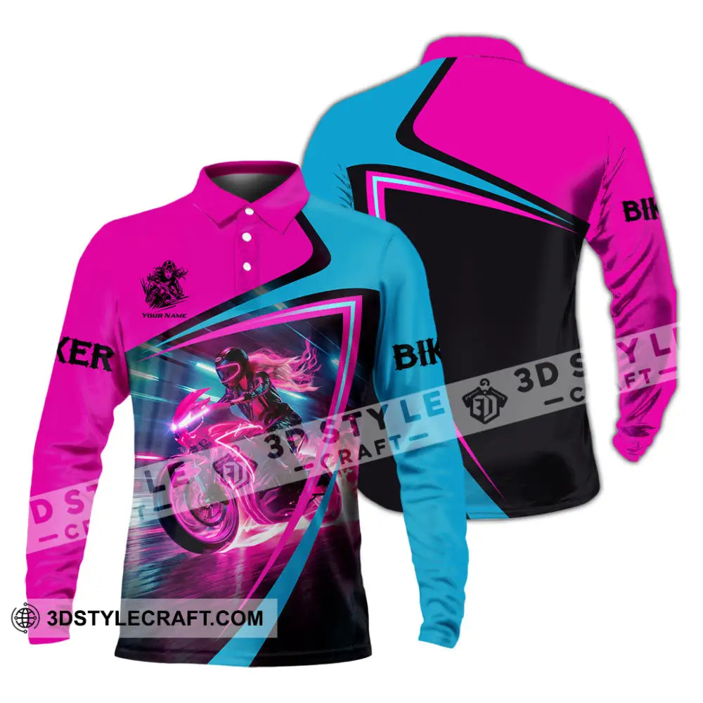 Unisex Shirt - Custom Biker Shirt - Long Sleeve Polo / S - T-shirt