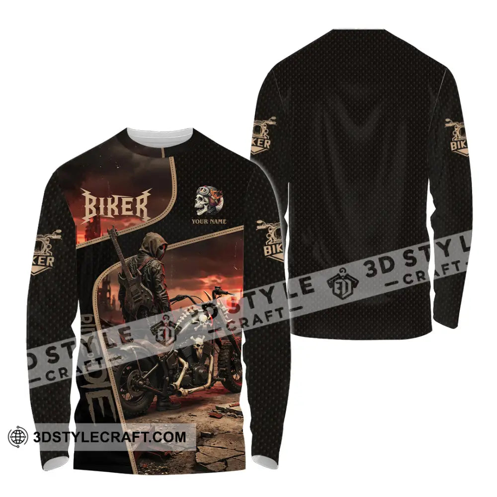 Unisex Shirt - Custom Biker Shirt - Long Sleeve Shirt / S - T-shirt