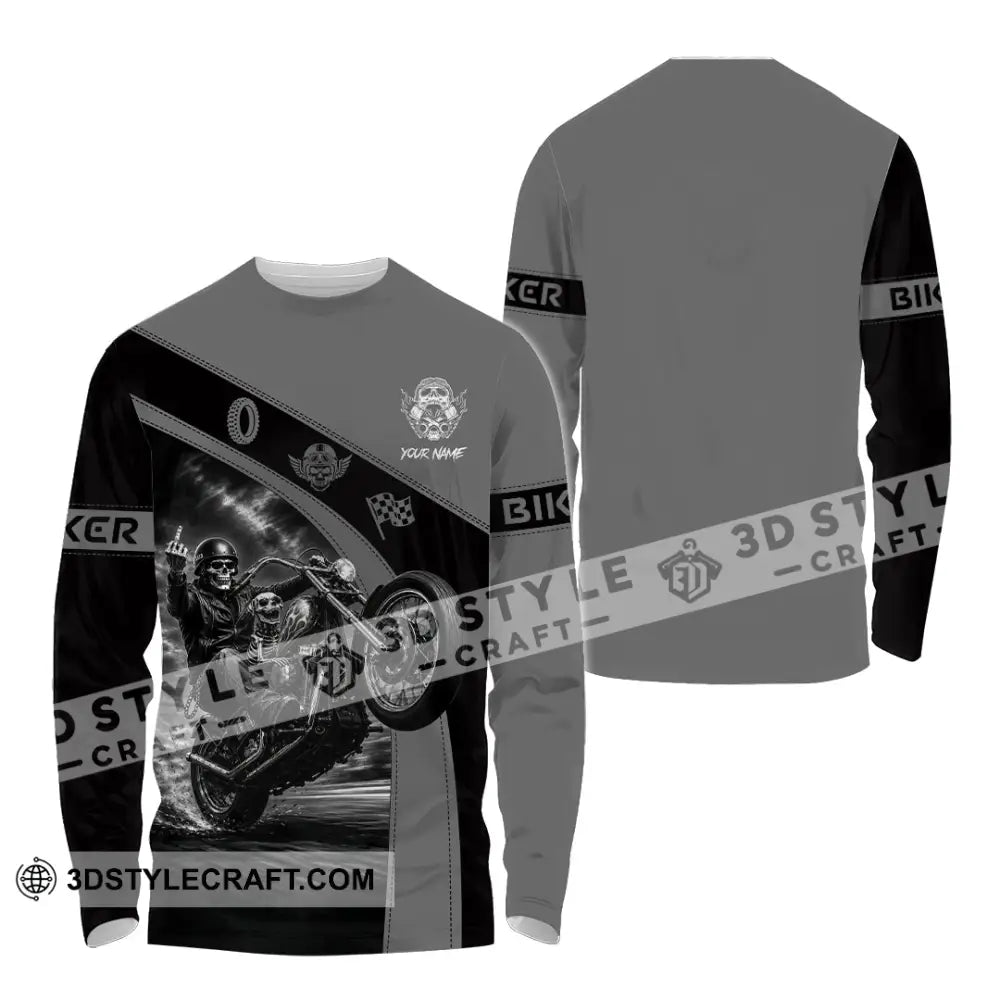 Unisex Shirt - Custom Biker Shirt - Long Sleeve Shirt / S - T-shirt