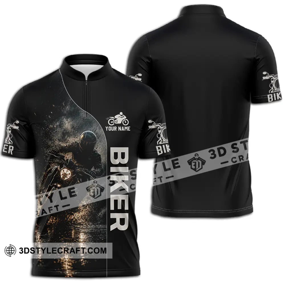 Unisex Shirt - Custom Biker Shirt - Zipper Polo Shirt / S - T-shirt