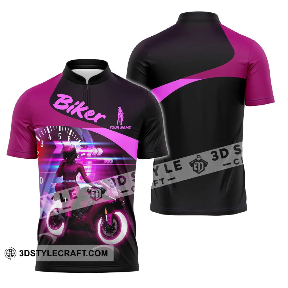 Unisex Shirt - Custom Biker Shirt - Zipper Polo Shirt / S - T-shirt