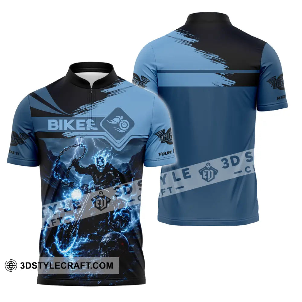 Unisex Shirt - Custom Biker Shirt - Zipper Polo Shirt / S - T-shirt