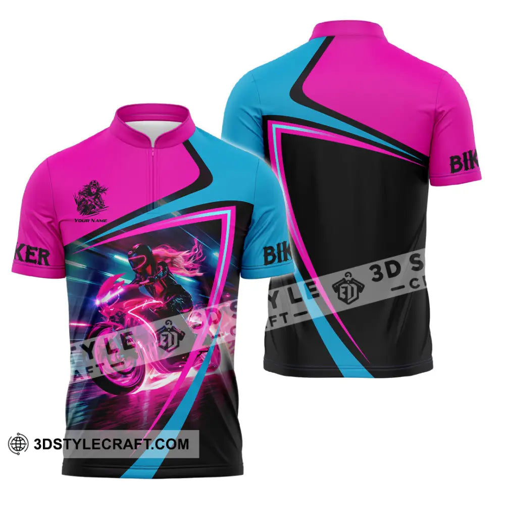 Unisex Shirt - Custom Biker Shirt - Zipper Polo Shirt / S - T-shirt