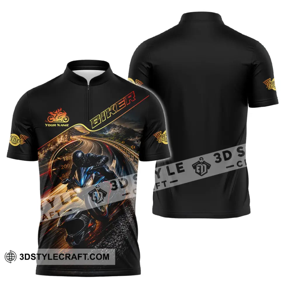 Unisex Shirt - Custom Biker Shirt - Zipper Polo Shirt / S - T-shirt